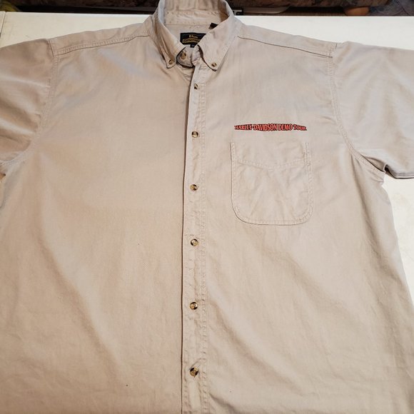 Harley-Davidson Other - 3/$20 Harley Davidson tan work Shirt Demo Tour XL